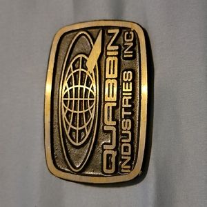 Vintage Quabbin Industries Inc. Solid Brass Dynabuckle Belt Buckle Provo Utah.